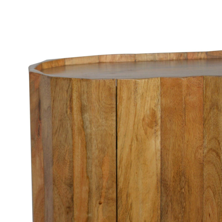 Rustic Lodge Ridged Sideboard - Solid Mango Wood Buffet Cabinet for Dining Room - product view 5 showing handcrafted...