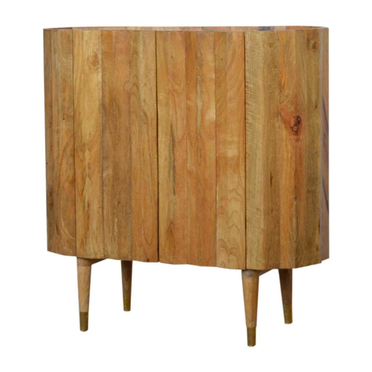 Rustic Lodge Ridged Sideboard - Solid Mango Wood Buffet Cabinet for Dining Room - product view 2 showing handcrafted...