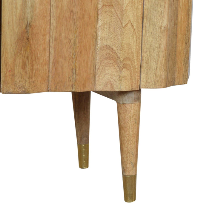 Rustic Lodge Ridged Sideboard - Solid Mango Wood Buffet Cabinet for Dining Room - product view 7 showing handcrafted...