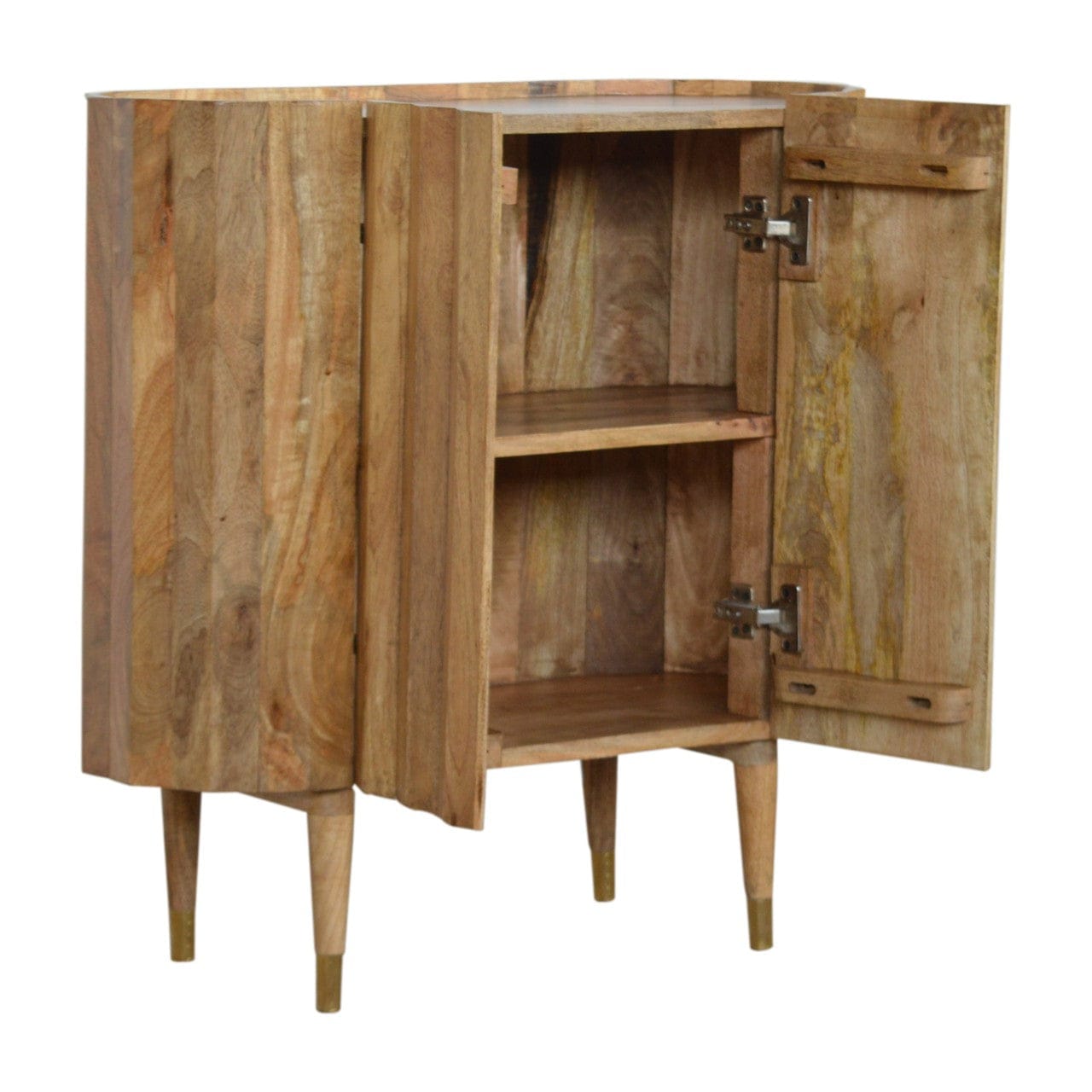 Rustic Lodge Ridged Sideboard - Solid Mango Wood Buffet Cabinet for Dining Room - product view 6 showing handcrafted...