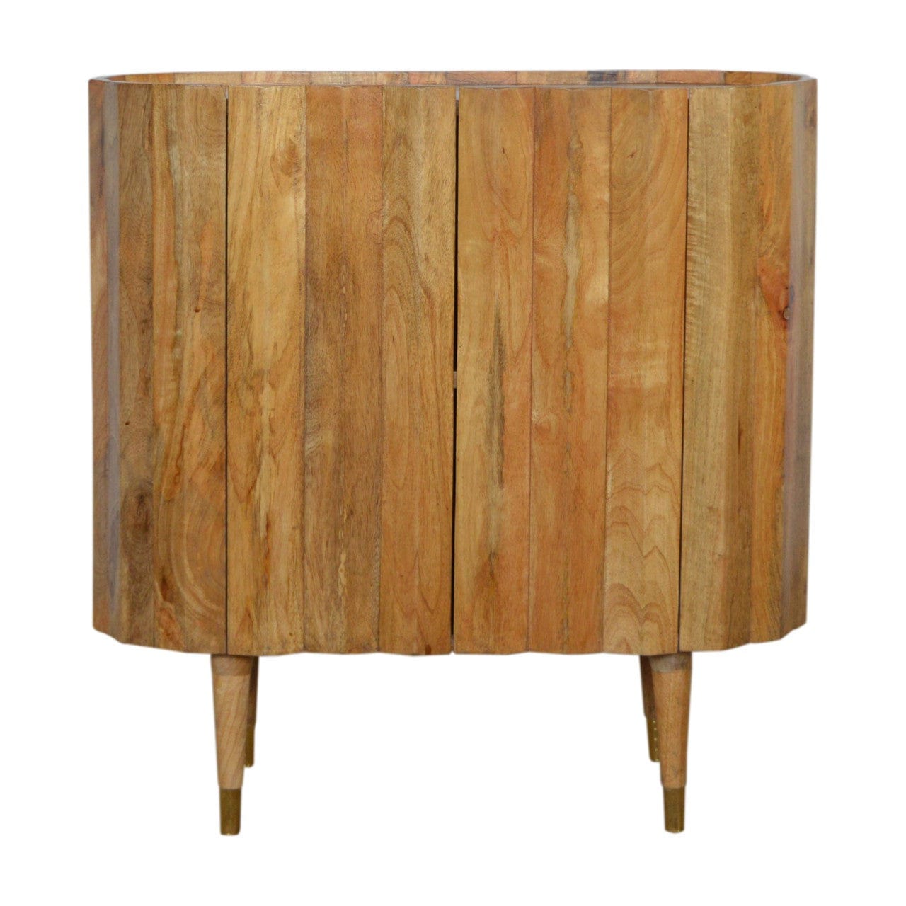 Rustic Lodge Ridged Sideboard - Solid Mango Wood Buffet Cabinet for Dining Room - main view showing handcrafted solid...