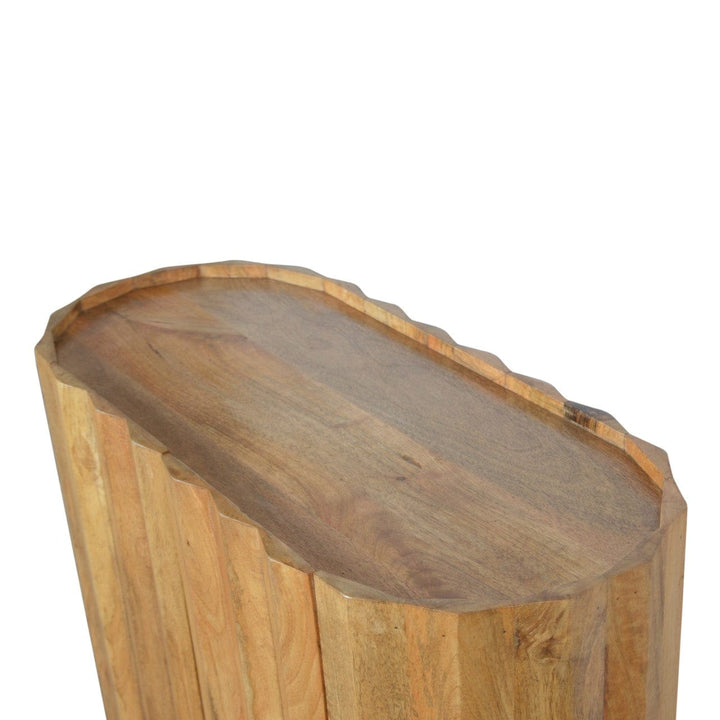 Rustic Lodge Ridged Sideboard - Solid Mango Wood Buffet Cabinet for Dining Room - product view 4 showing handcrafted...