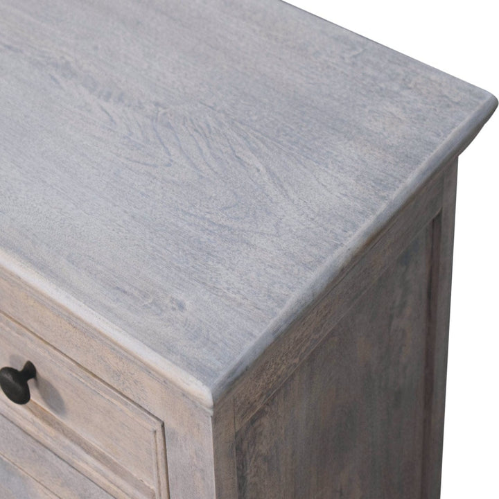 Rustic Lodge Stone Finish Sideboard - Solid Mango Wood Buffet Cabinet for Dining Room - product view 6 showing...