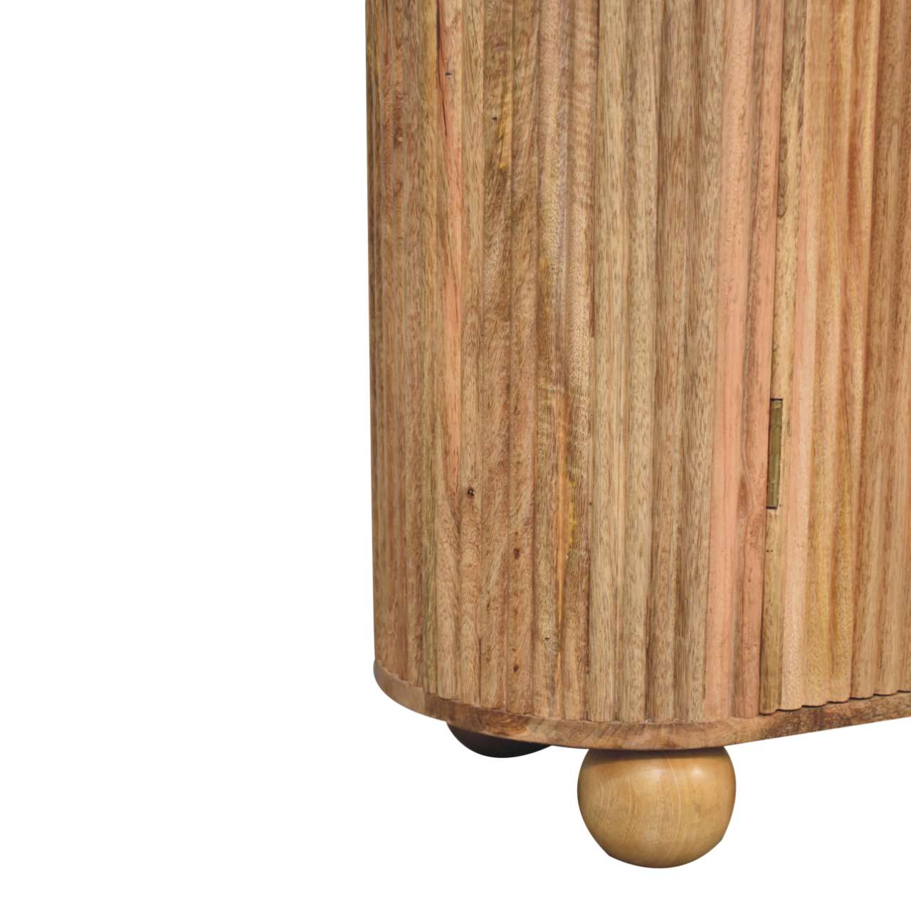 Rustic Lodge Soba Ball Sideboard - Solid Mango Wood Buffet Cabinet for Dining Room - product view 6 showing handcrafted...
