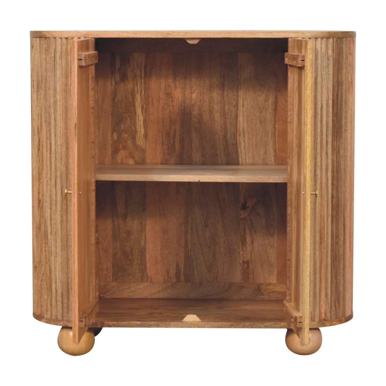 Rustic Lodge Soba Ball Sideboard - Solid Mango Wood Buffet Cabinet for Dining Room - product view 7 showing handcrafted...