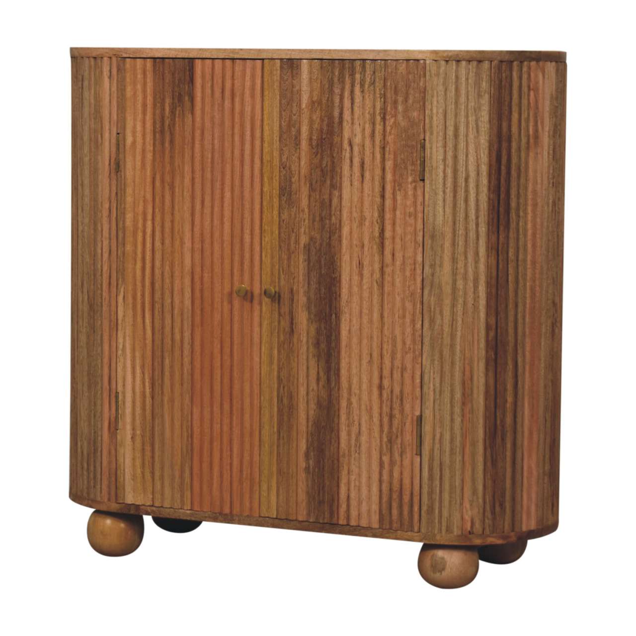 Rustic Lodge Soba Ball Sideboard - Solid Mango Wood Buffet Cabinet for Dining Room - product view 2 showing handcrafted...