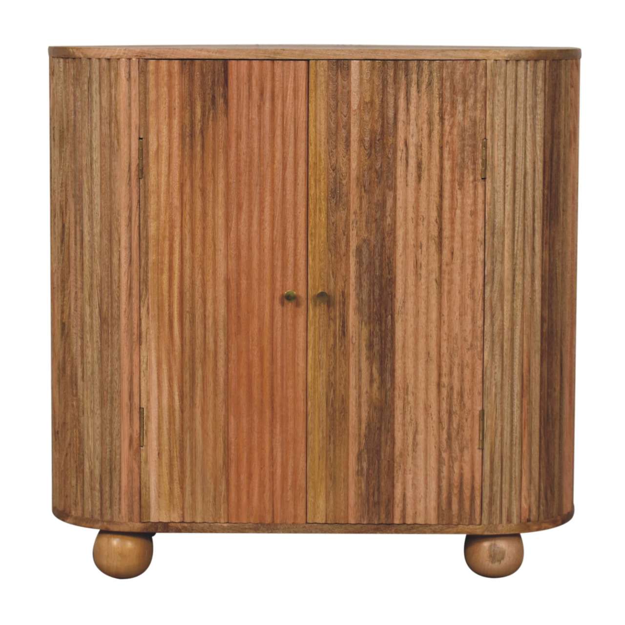Rustic Lodge Soba Ball Sideboard - Solid Mango Wood Buffet Cabinet for Dining Room - main view showing handcrafted solid...