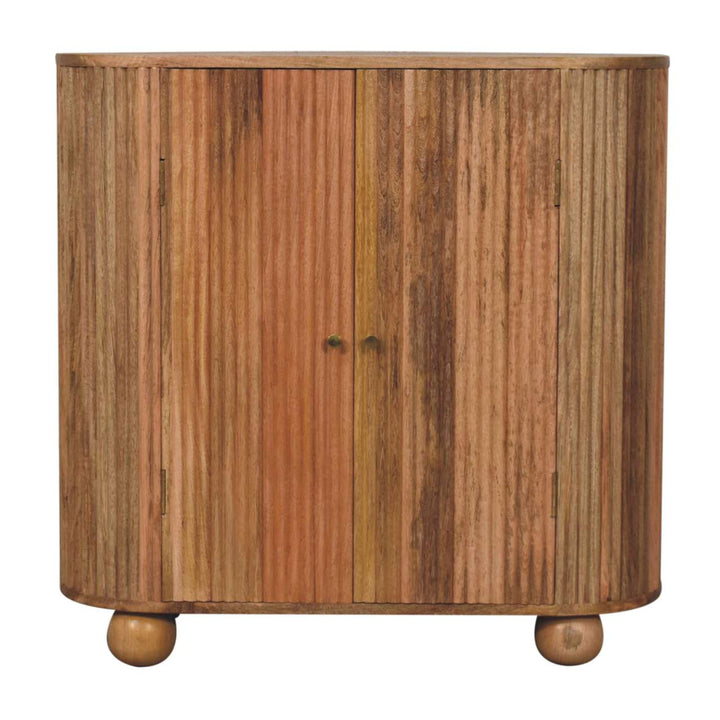 Rustic Lodge Soba Ball Sideboard - Solid Mango Wood Buffet Cabinet for Dining Room - main view showing handcrafted solid...