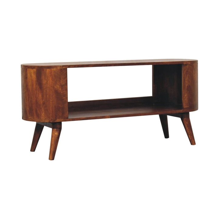 Rustic Lodge Soba Chestnut Shoe Sideboard - Solid Mango Wood Buffet Cabinet for Dining Room - product view 2 showing...