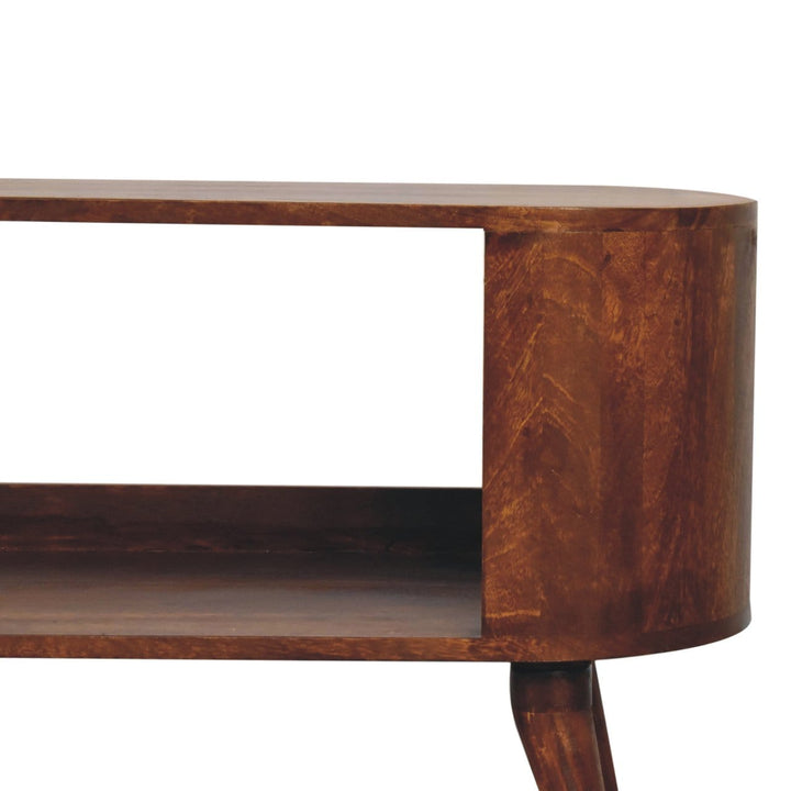 Rustic Lodge Soba Chestnut Shoe Sideboard - Solid Mango Wood Buffet Cabinet for Dining Room - product view 4 showing...