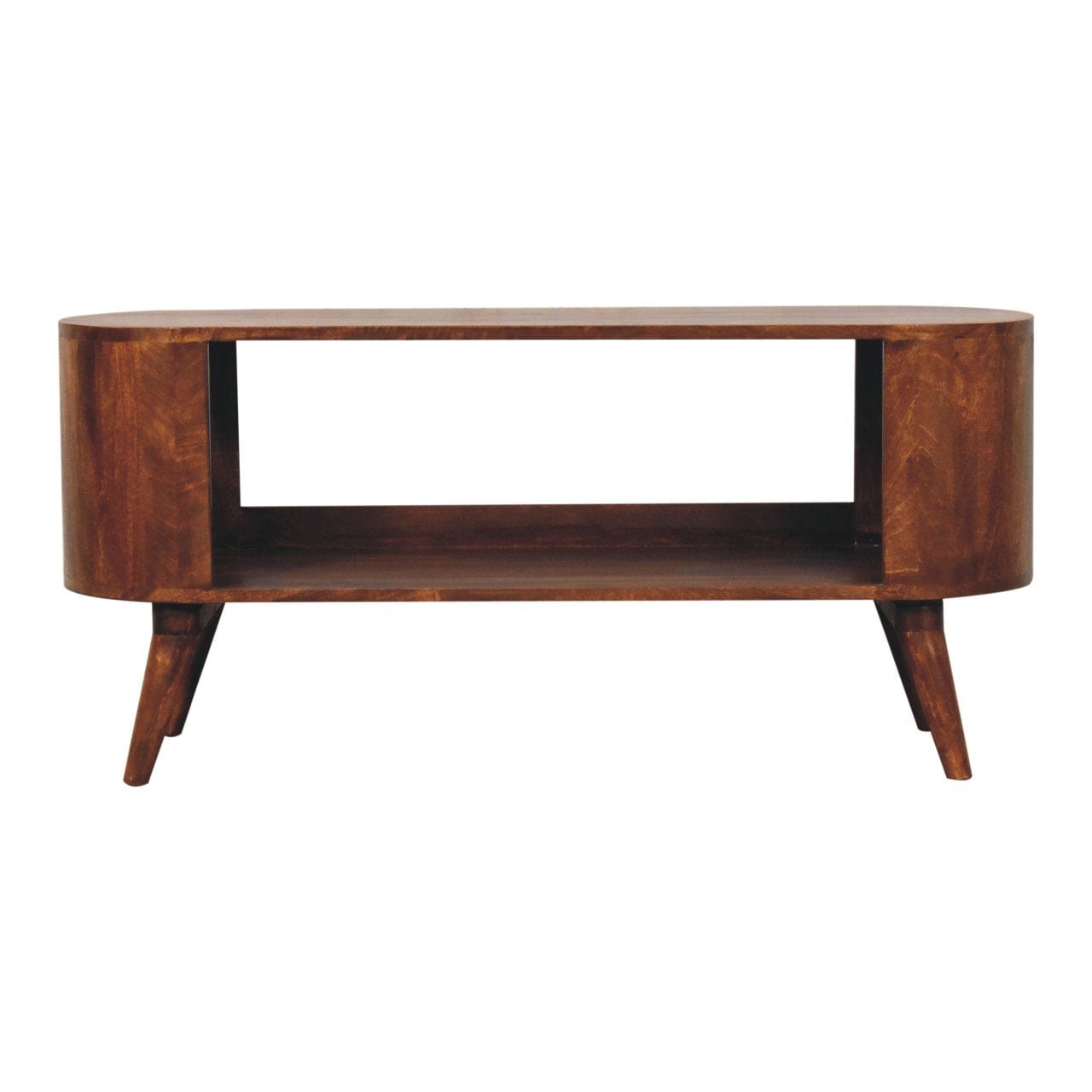Rustic Lodge Soba Chestnut Shoe Sideboard - Solid Mango Wood Buffet Cabinet for Dining Room - main view showing...