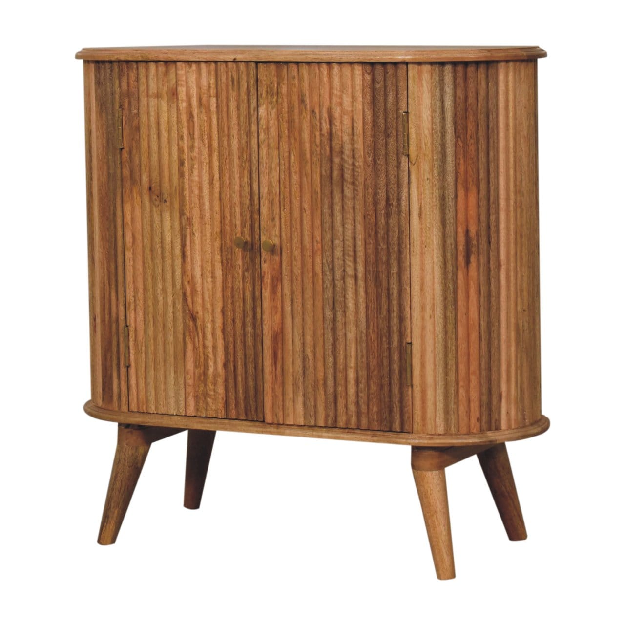 Rustic Lodge Soba Nordic Sideboard - Solid Mango Wood Buffet Cabinet for Dining Room - product view 3 showing handcrafted...