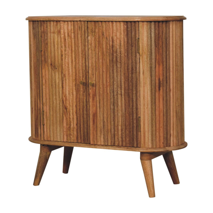 Rustic Lodge Soba Nordic Sideboard - Solid Mango Wood Buffet Cabinet for Dining Room - product view 3 showing handcrafted...