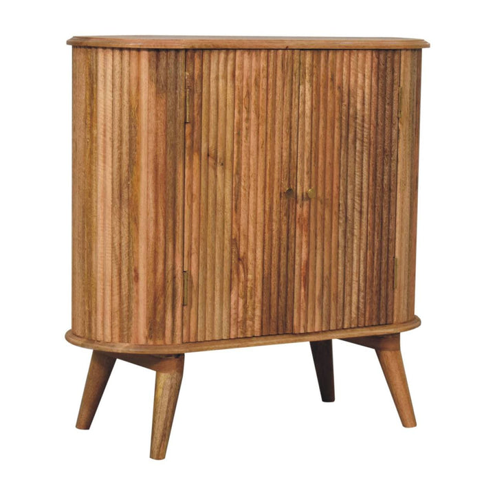 Rustic Lodge Soba Nordic Sideboard - Solid Mango Wood Buffet Cabinet for Dining Room - product view 4 showing handcrafted...