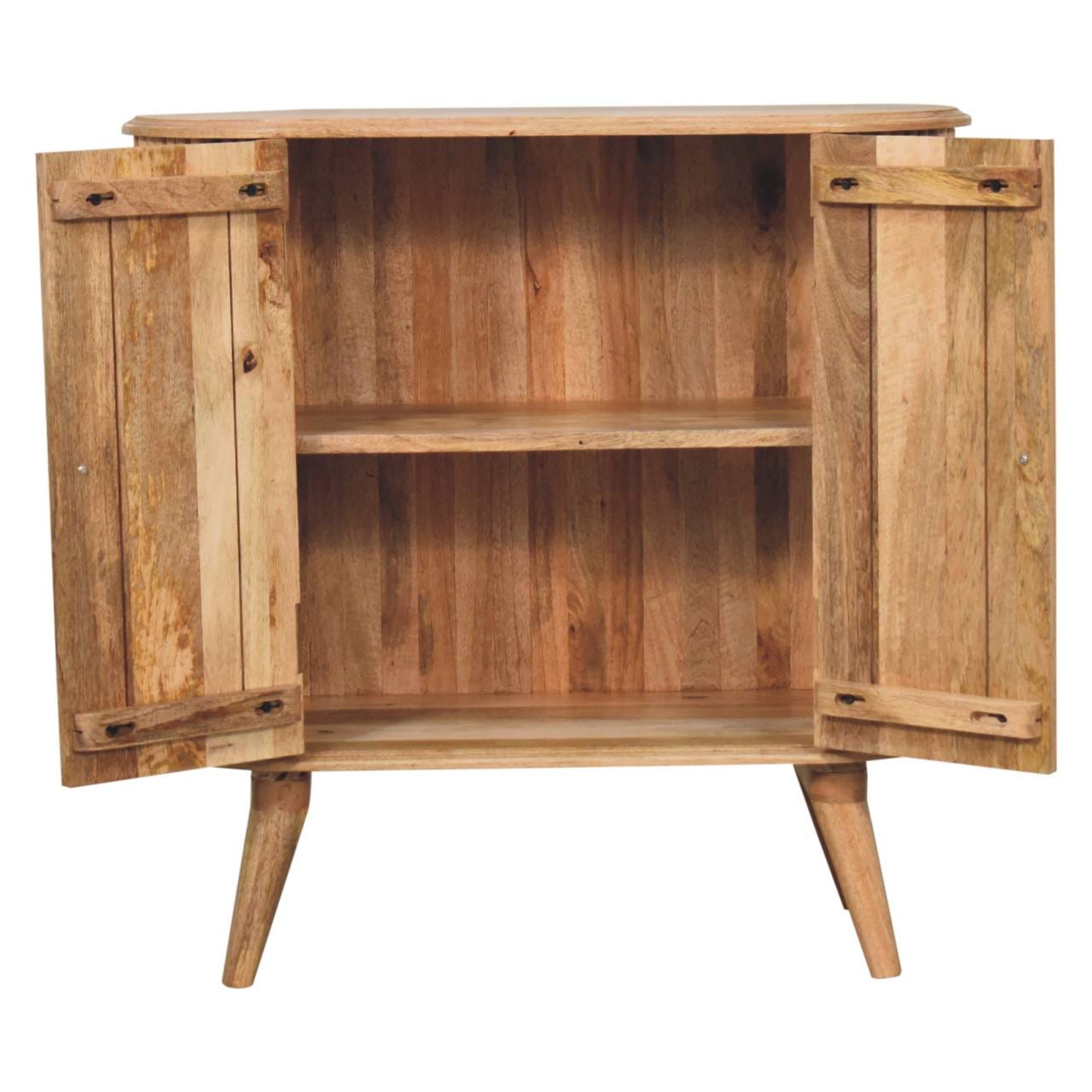 Rustic Lodge Soba Nordic Sideboard - Solid Mango Wood Buffet Cabinet for Dining Room - product view 9 showing handcrafted...