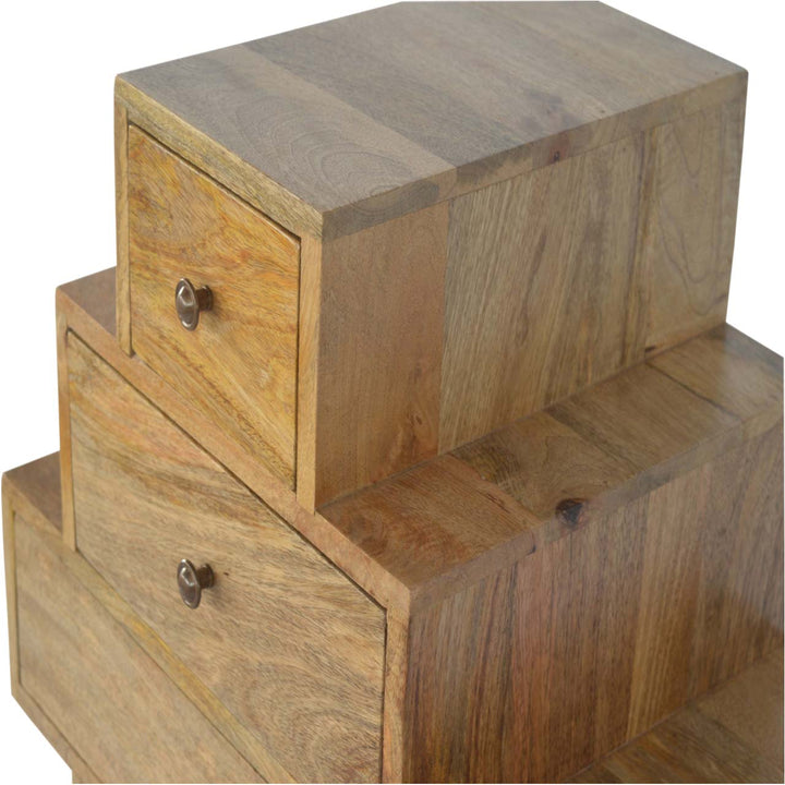Rustic Lodge Solid Wood Tower Dresser Sideboard - Solid Mango Wood Buffet Cabinet for Dining Room - product view 4...