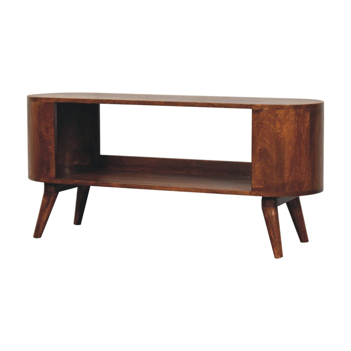 Rustic Lodge Soba Chestnut Shoe Sideboard - Solid Mango Wood Buffet Cabinet for Dining Room - product view 3 showing...