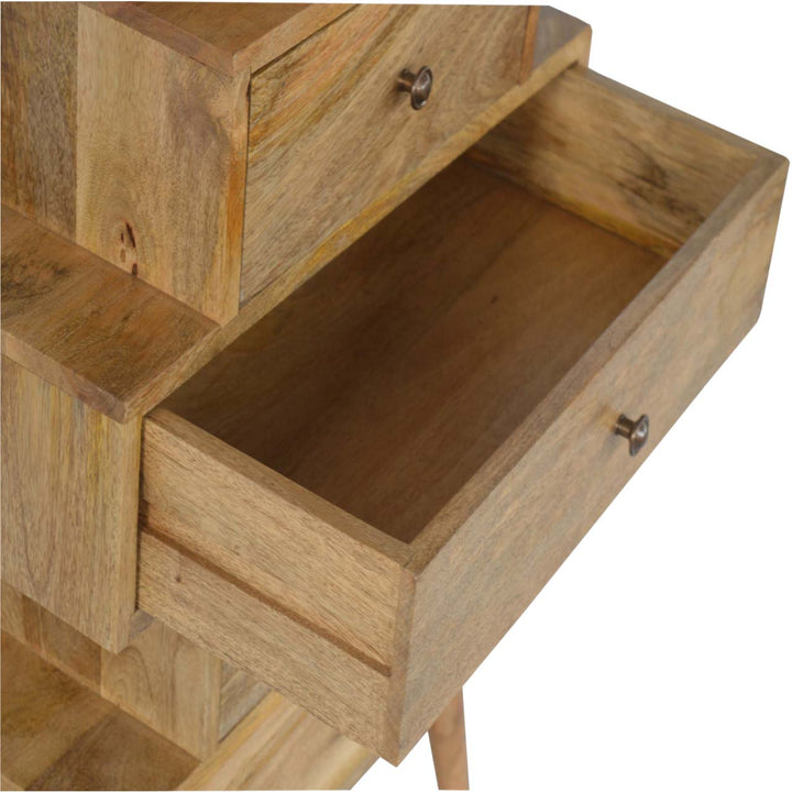 Rustic Lodge Solid Wood Tower Dresser Sideboard - Solid Mango Wood Buffet Cabinet for Dining Room - product view 3...