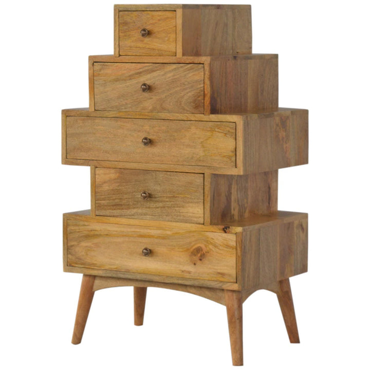 Rustic Lodge Solid Wood Tower Dresser Sideboard - Solid Mango Wood Buffet Cabinet for Dining Room - product view 2...