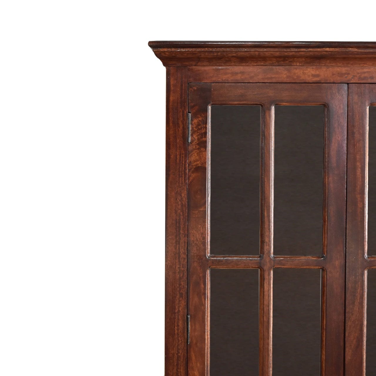 Rustic Lodge Tall Cherry Glazed Sideboard - Solid Mango Wood Buffet Cabinet for Dining Room - product view 5 showing...