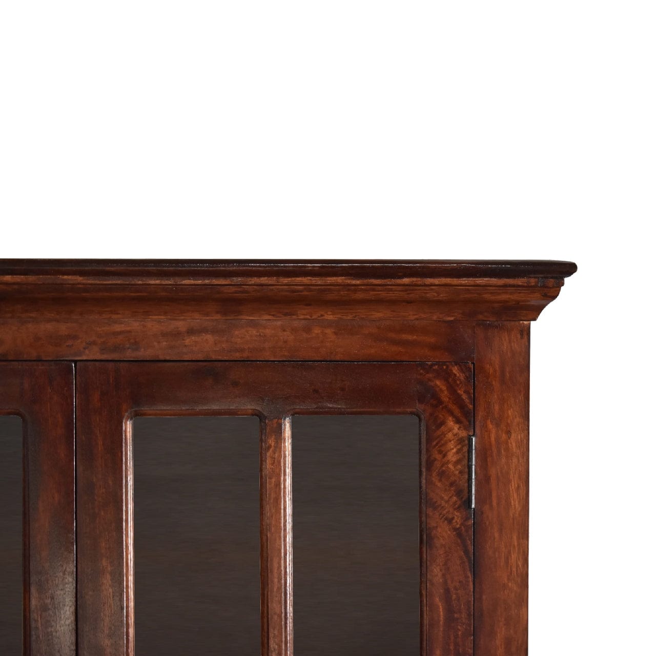 Rustic Lodge Tall Cherry Glazed Sideboard - Solid Mango Wood Buffet Cabinet for Dining Room - product view 4 showing...
