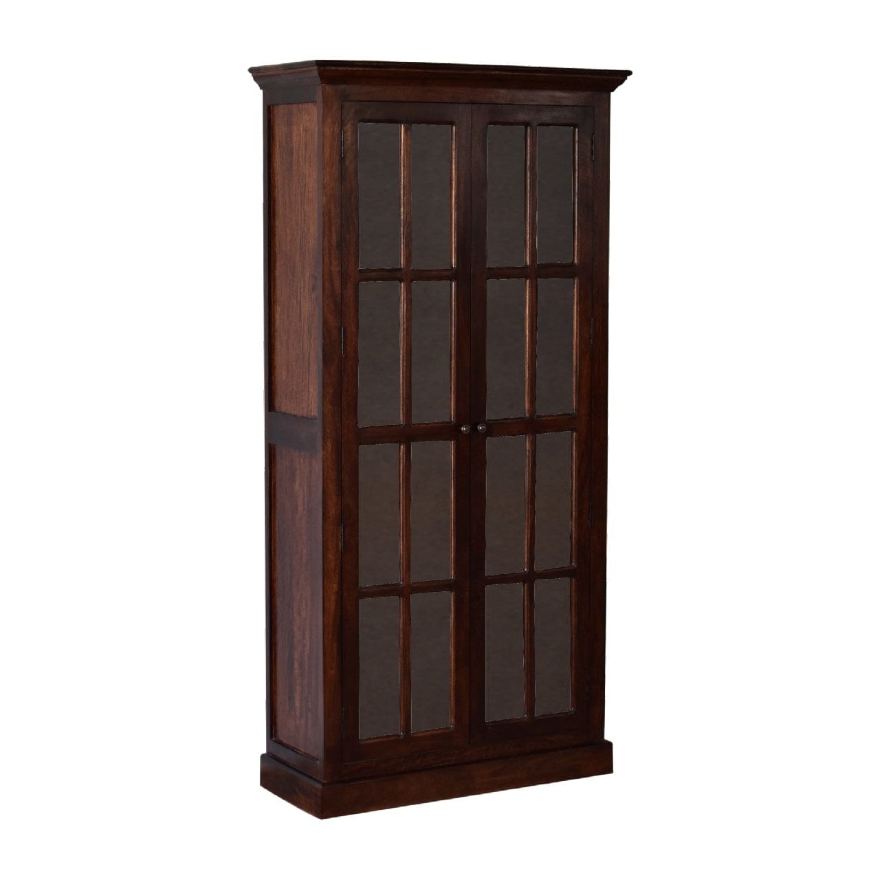 Rustic Lodge Tall Cherry Glazed Sideboard - Solid Mango Wood Buffet Cabinet for Dining Room - product view 3 showing...