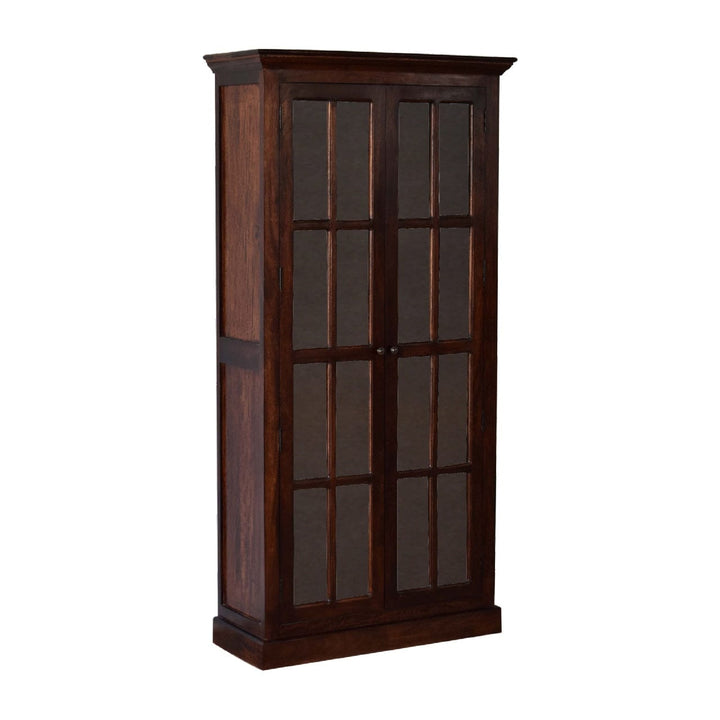 Rustic Lodge Tall Cherry Glazed Sideboard - Solid Mango Wood Buffet Cabinet for Dining Room - product view 3 showing...