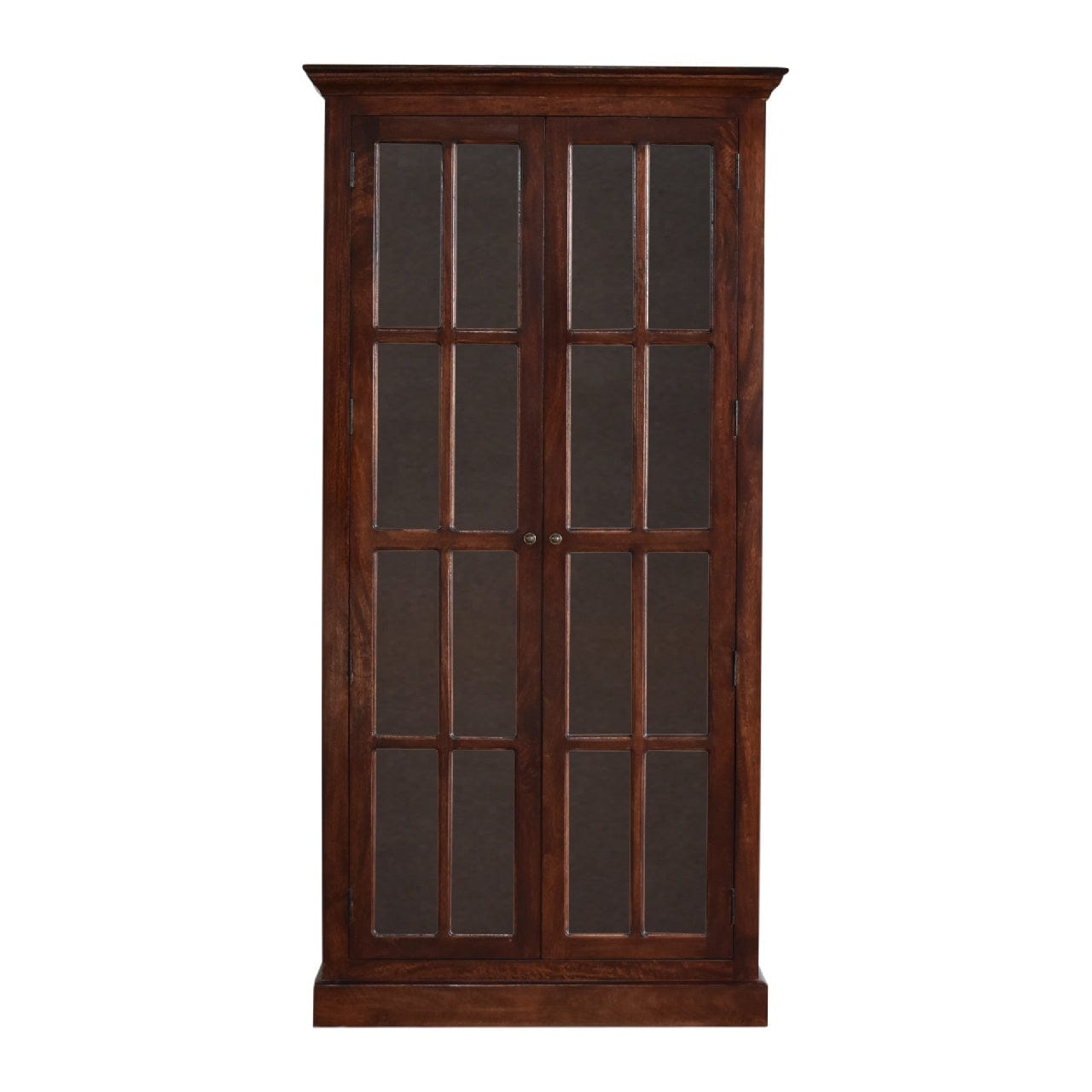 Rustic Lodge Tall Cherry Glazed Sideboard - Solid Mango Wood Buffet Cabinet for Dining Room - main view showing...