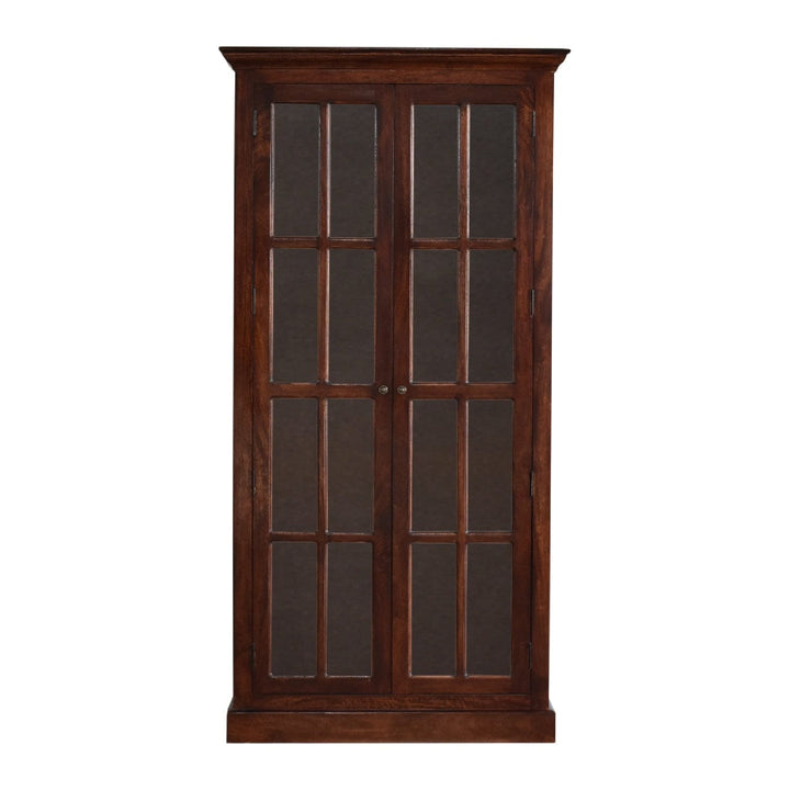 Rustic Lodge Tall Cherry Glazed Sideboard - Solid Mango Wood Buffet Cabinet for Dining Room - main view showing...