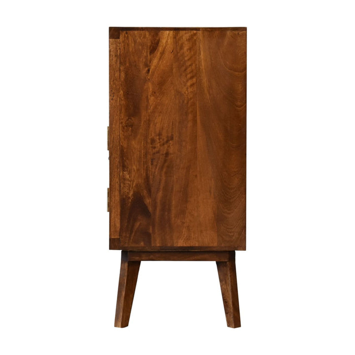 Rustic Lodge Tova Open Shelf Sideboard - Solid Mango Wood Buffet Cabinet for Dining Room - product view 9 showing...