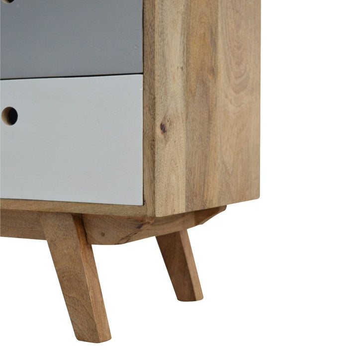 Rustic Lodge Two Tone Hand Painted Sideboard - Solid Mango Wood Buffet Cabinet for Dining Room - product view 7 showing...