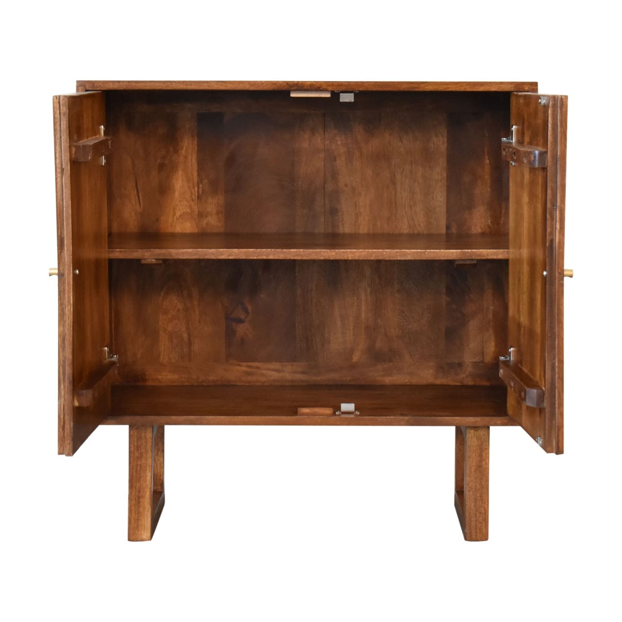 Rustic Lodge U-Shape Chestnut Sunrise Sideboard - Solid Mango Wood Buffet Cabinet for Dining Room - product view 6...