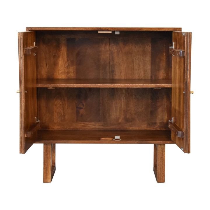 Rustic Lodge U-Shape Chestnut Sunrise Sideboard - Solid Mango Wood Buffet Cabinet for Dining Room - product view 6...