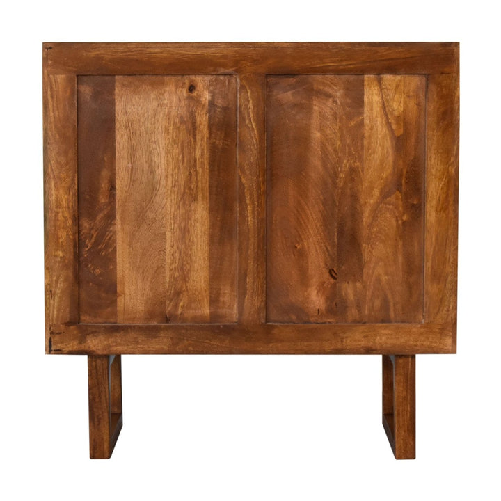 Rustic Lodge U-Shape Chestnut Sunrise Sideboard - Solid Mango Wood Buffet Cabinet for Dining Room - product view 9...