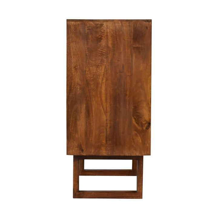Rustic Lodge U-Shape Chestnut Sunrise Sideboard - Solid Mango Wood Buffet Cabinet for Dining Room - product view 8...