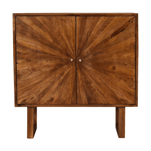 Rustic Lodge U-Shape Chestnut Sunrise Sideboard - Solid Mango Wood Buffet Cabinet for Dining Room - product view 2...