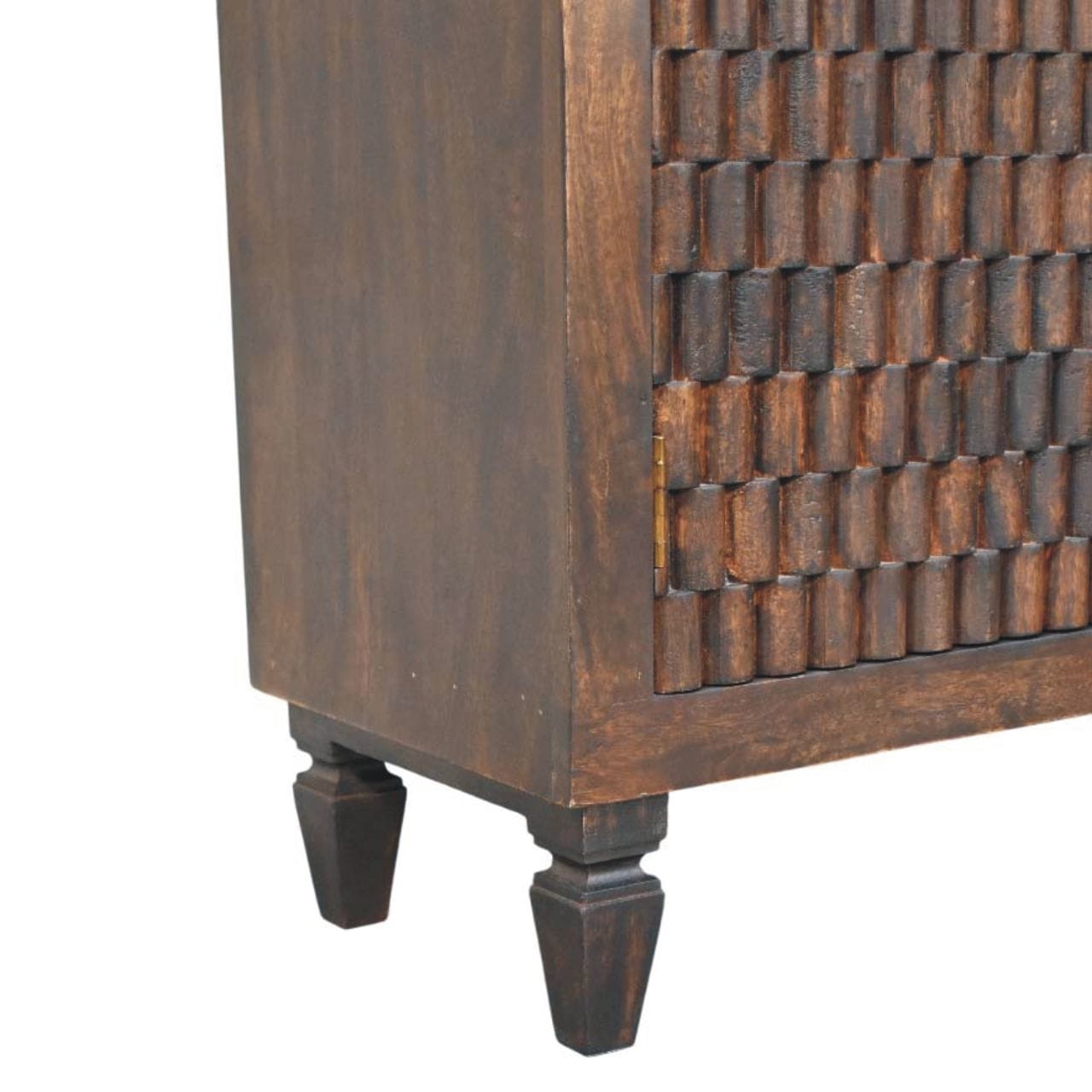 Rustic Lodge Vesta Textured Sideboard - Solid Mango Wood Buffet Cabinet for Dining Room - product view 7 showing...