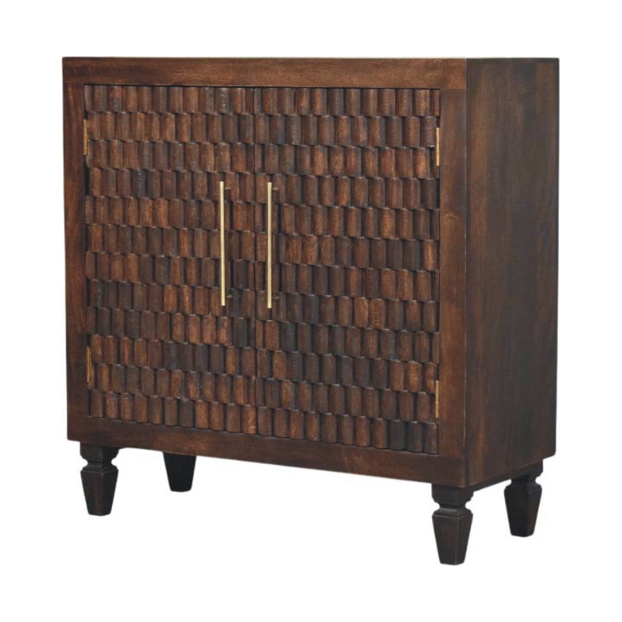 Rustic Lodge Vesta Textured Sideboard - Solid Mango Wood Buffet Cabinet for Dining Room - product view 3 showing...