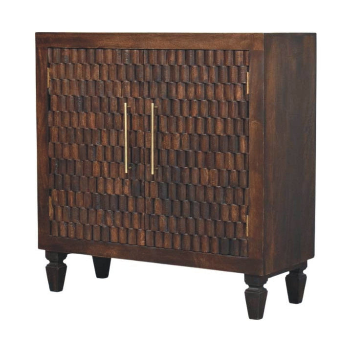 Rustic Lodge Vesta Textured Sideboard - Solid Mango Wood Buffet Cabinet for Dining Room - product view 3 showing...
