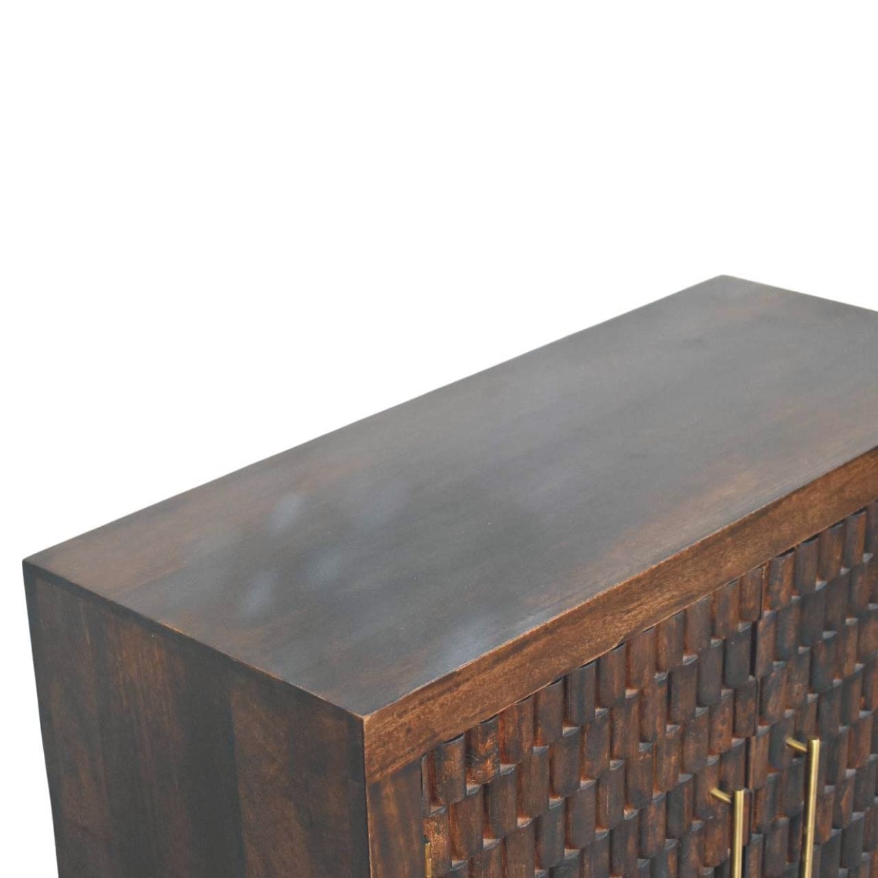 Rustic Lodge Vesta Textured Sideboard - Solid Mango Wood Buffet Cabinet for Dining Room - product view 5 showing...