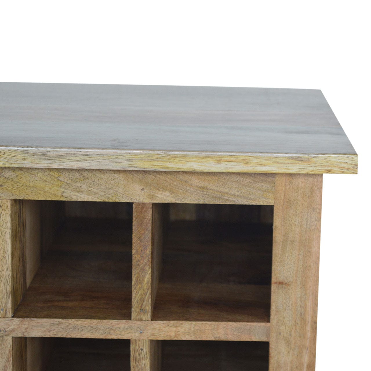 Rustic Lodge Wine Sideboard - Solid Mango Wood Buffet Cabinet for Dining Room - product view 4 showing handcrafted solid...