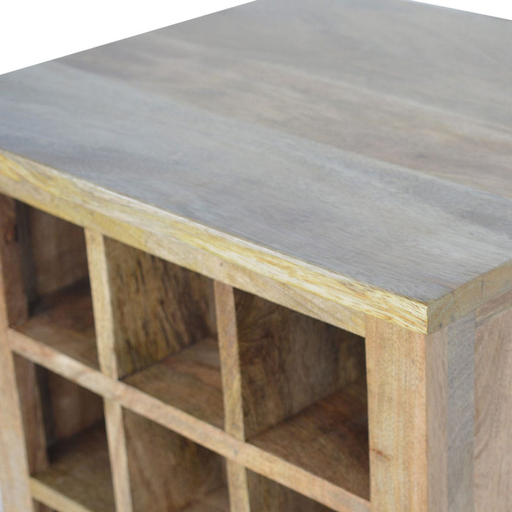 Rustic Lodge Wine Sideboard - Solid Mango Wood Buffet Cabinet for Dining Room - product view 6 showing handcrafted solid...