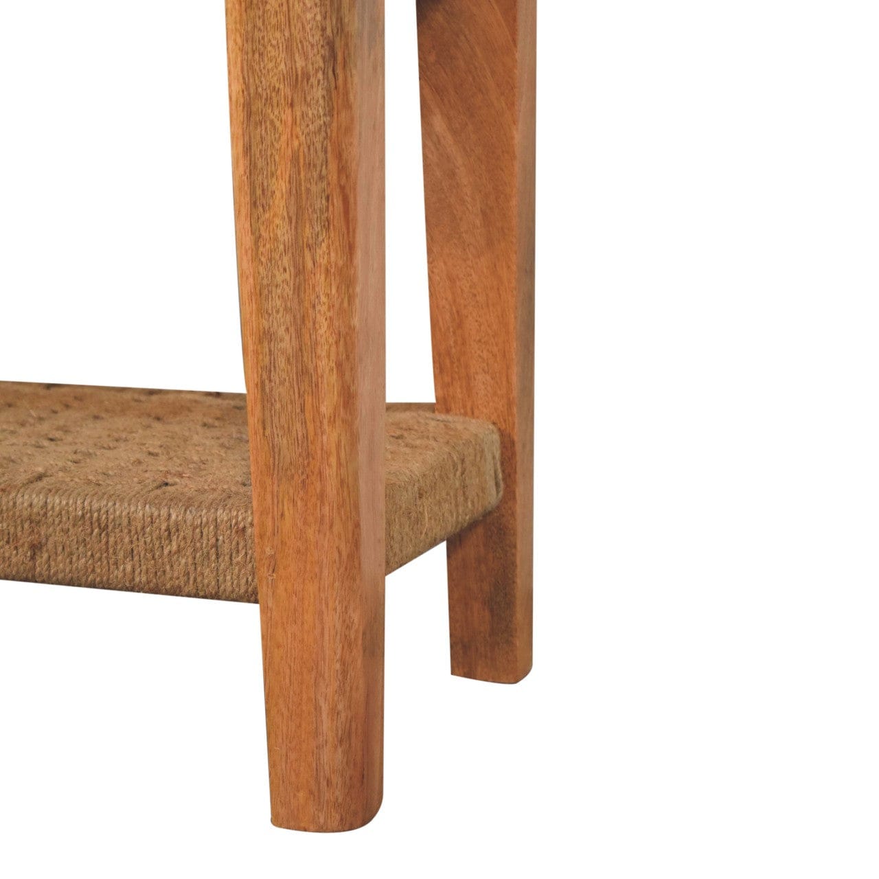 Rustic Rope Coffee Table - Solid Mango Wood Center Table for Living Room - product view 8 showing handcrafted solid mango...