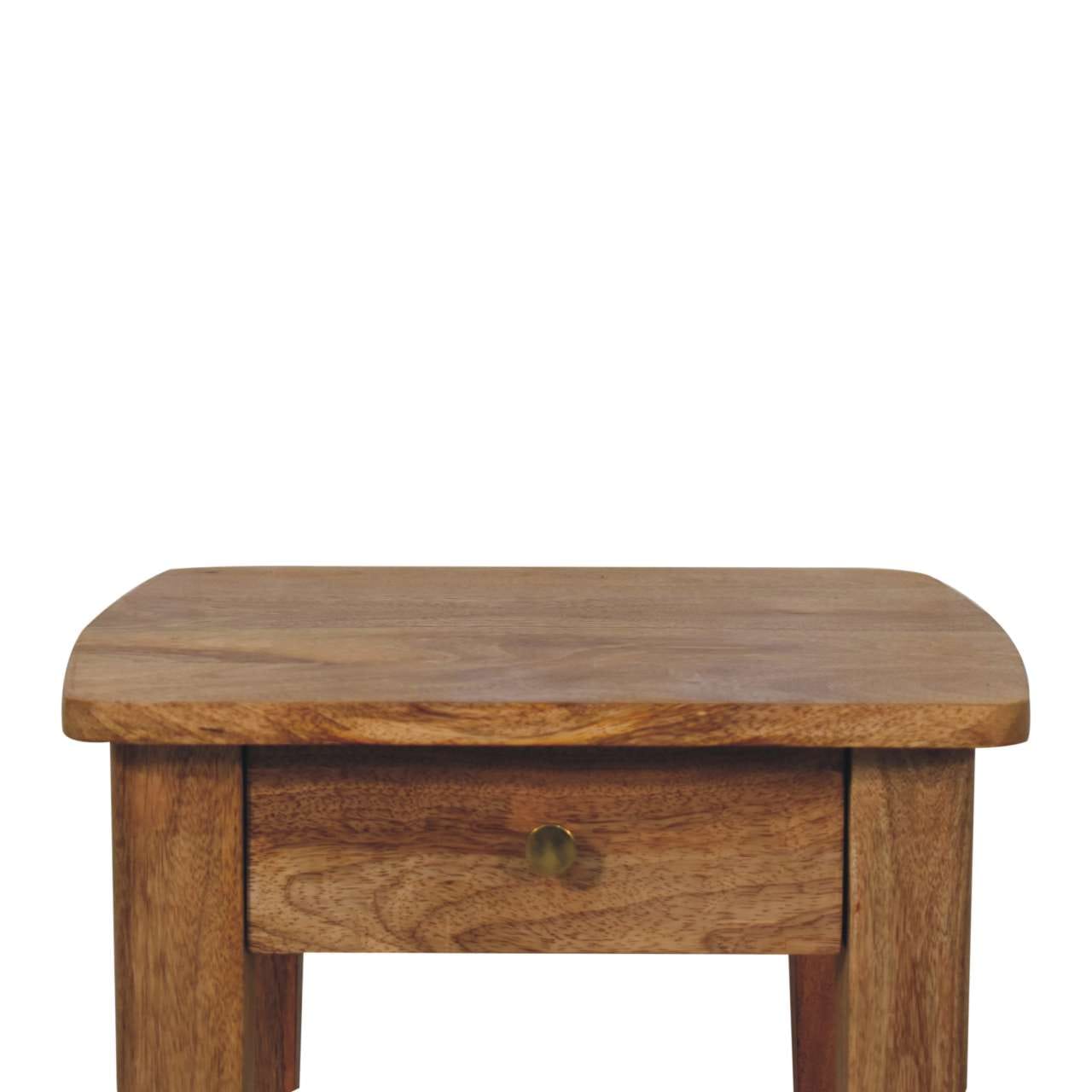 Rustic Rope End Table - Solid Mango Wood Side Table for Living Room - product view 5 showing handcrafted solid mango wood...