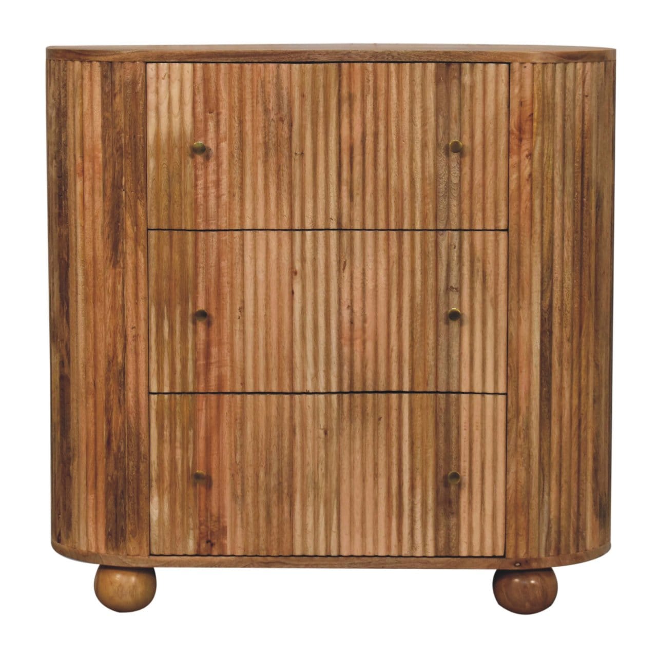 Rustic Soba Ball Dresser - Solid Mango Wood Storage Chest for Bedroom - product view 2 showing handcrafted solid mango...