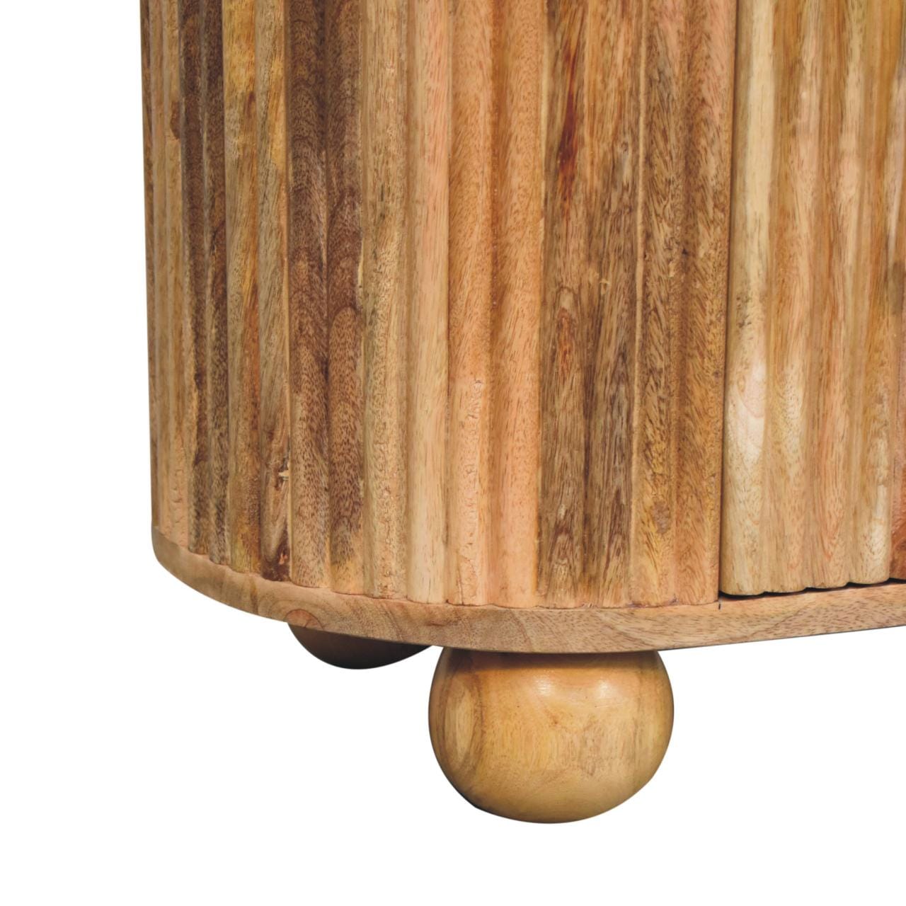 Rustic Soba Ball Dresser - Solid Mango Wood Storage Chest for Bedroom - product view 8 showing handcrafted solid mango...