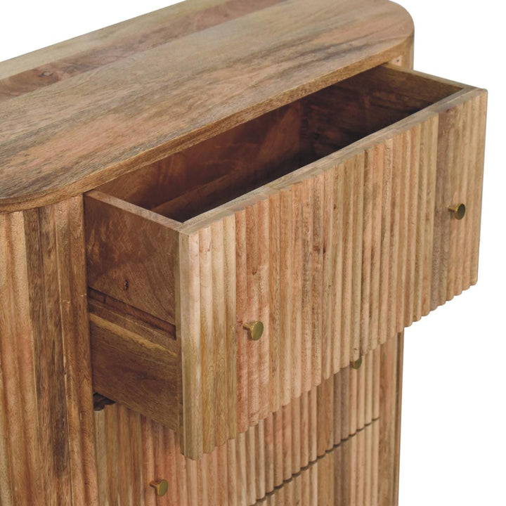 Rustic Soba Ball Dresser - Solid Mango Wood Storage Chest for Bedroom - product view 7 showing handcrafted solid mango...