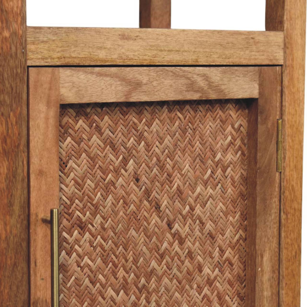 Rustic Solid Wood Bookcase with Open Shelf - Solid Mango Wood Wall Shelf for Living Room - product view 5 showing...