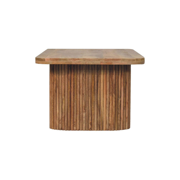 Farmhouse Soba Bench - Solid Mango Wood Seating Furniture for Entryway - product view 9 showing handcrafted solid mango...