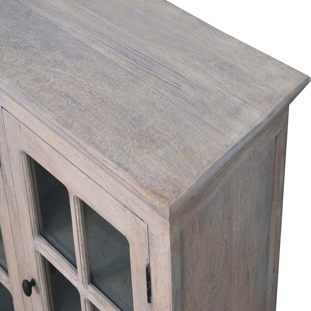 Rustic Stone Wash Triple Glazed Sideboard - Solid Mango Wood Buffet Cabinet for Dining Room - product view 7 showing...
